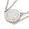 Non-Tarnish 201 Stainless Steel Saint Benedict Link Bracelet for Men Women STAS-E160-34P-2
