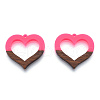 Opaque Resin & Walnut Wood Pendants RESI-N025-035-B06-1