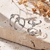 304 Stainless Steel 2 Line Round Clip on Nose Rings AJEW-A062-02P-1