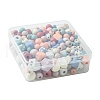 256Pcs 6 Styles Spray Painted Natural Maple Wood Beads WOOD-FS0001-10-6