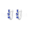 Elegant Geometric 925 Sterling Silver Cubic Zirconia Hoop Earrings TC0914-10-1