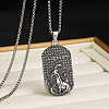 201 Stainless Steel Oval with Engraved Constellation Pendant Necklaces for Men WG36A86-10-1