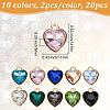 FIBLOOM 20Pcs 10 Colors Golden Plated Alloy Pendants FIND-FI0001-24-2