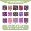 SUPERFINDINGS 15 Styles Glass Seed Beads SEED-FH0001-13-2