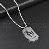 Rectangle with Constellation Alloy Pendant 316L Surgical Stainless Steel Chain Necklaces WG3A89F-02-1