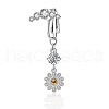 304 Stainless Steel Pave Clear Cubic Zirconia Clip on Belly Rings FS-WG683DA-04-1