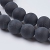 Natural Black Agate Beads Strands X-G-G447-4A-3