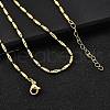 2MM Brass Column Link Chain Necklaces NJEW-M108-02G-4
