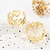 Heart Brass Cuff Rings for Women RJEW-B119-01G-2