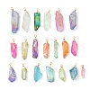 20Pcs Electroplated Natural Quartz Crystal Pendants PALLOY-AB00141-1