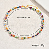 Dyed Natural Shell Nuggets Beaded Necklaces for Women UA5523-5