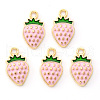 Light Gold Plated Alloy Enamel Pendants ENAM-R136-20A-1