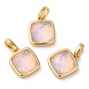 Rack Plating Brass with Synthetic Opal Pendants KK-S370-07G-01-1