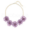 Flower Natural Shell Bib Necklaces for Women FS-WGF0490-04-2