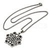 Yoga Theme 304 Stainless Steel Flower Pendant Necklaces NJEW-S007-06P-3