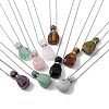 Openable Faceted Natural & Synthetic Mixed Stone Perfume Bottle Pendant Necklaces for Women NJEW-F296-04P-1