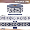 25M Polyester Jacquard Flower Ribbon OCOR-WH0088-82B-2