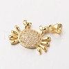 Crab Brass Micro Pave Cubic Zirconia Charms ZIRC-L035-65-FF-2