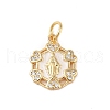 Brass Micro Pave Clear Cubic Zirconia Pendants KK-E111-31L-G-1