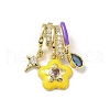 Brass Micro Pave Cubic Zirconia Pendants KK-D383-04G-01-1