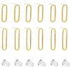 SUPERFINDINGS 12Pcs 2 Size Brass Oval Stud Earrings with 925 Sterling Silver Pins for Women KK-FH0005-08-1