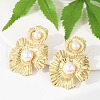 304 Stainless Steel ABS Plastic Pearl Stud Earrings for Women EJEW-U046-12C-G-3