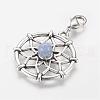 Tibetan Style Alloy Gemstone Pendants PALLOY-JF00326-2