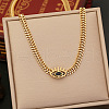 Eye 304 Stainless Steel Cubic Zirconia Pendant Necklaces for Women FS-WGEBBED-02-1