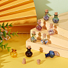 DELORIGIN 9Pcs 9 Colors Round Glass Cork Bottles Ornament AJEW-DR0001-03-3