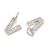 Brass Micro Pave Grade AAA Cubic Zirconia Charms ZIRC-P067-11P-V-NR-3
