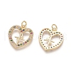 Brass Micro Pave Cubic Zirconia Pendants ZIRC-G152-30G-2