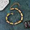 304 Stainless Steel Cuboid Link Chain Bracelets for Women BJEW-F488-15G-1