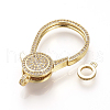 Brass Micro Pave Cubic Zirconia Lobster Claw Clasps ZIRC-S058-10G-2