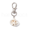 Synthetic Turquoise & Shell Pendant Decorations HJEW-JM03178-04-1