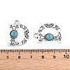 Synthetic Turquoise & Alloy Pendants PALLOY-H146-01AS-D-3