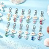 Angel Acrylic & Synthetic Turquoise Starfish & Shell Pendant Decorations HJEW-JM03177-1