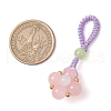 Baking Painted Imitation Jade Glass Woven Clover Pendant Decorations HJEW-JM03148-03-3