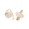 Natural Quartz Crystal Rock Crystal Rondelle Charms with Rack Plating Brass Loops G-G110-05B-06-2