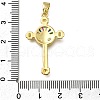 Brass Micro Pave Clear Cubic Zirconia Pendants ZIRC-I070-043G-3