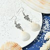 Alloy Turtle Dangle Earrings EJEW-JE05649-4