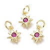 Brass Micro Pave Cubic Zirconia Pendants KK-P188-H08-G-1