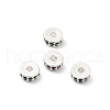 Brass Micro Pave Cubic Zirconia Beads KK-R216-14S-1