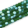 Frosted Transparent Glass Beads Strands GLAA-T032-T4mm-MBB22-1