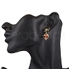Brass Diamond Dangle Stud Earrings EJEW-MZ00465-5