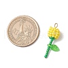 Grade A Round Glass Seed Beads Acrylic Flower Charms PALLOY-MZ00690-01-2