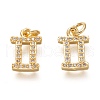 Brass Micro Pave Clear Cubic Zirconia Pendants ZIRC-P081-G11-RS-1