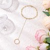 Brass Paperclip Chains Link Finger Ring Bracelets BJEW-JB11810-2