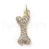 Brass Micro Pave Cubic Zirconia Pendants ZIRC-G157-24G-02-1