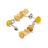 Natural Topaz Jade Dangle Stud Earrings EJEW-JE06371-08-3