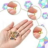 30Pcs 15 Colors Square Rack Plating Brass Glass Charms KK-FS0001-40-2